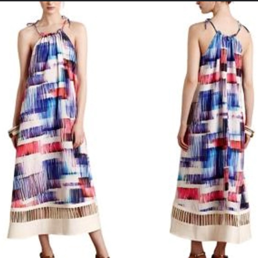 Anthropologie Sonora Colorful Dress SB‎ Sachin & Babi Watercolor Long Flare #cc